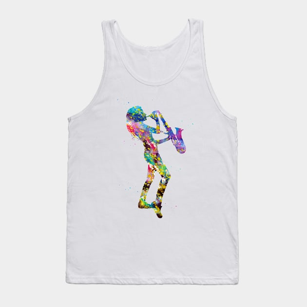 Woman playing saxophone Tank Top by erzebeth